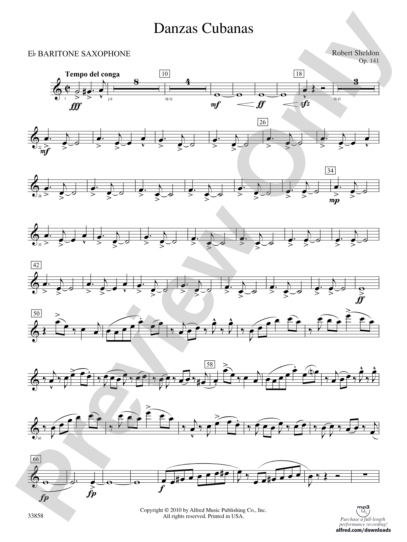 Danzas Cubanas: E-flat Baritone Saxophone