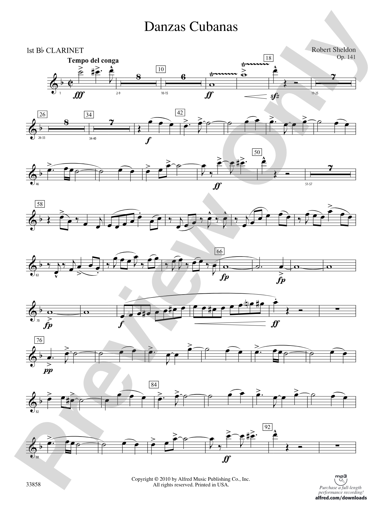 Danzas Cubanas: 1st B-flat Clarinet
