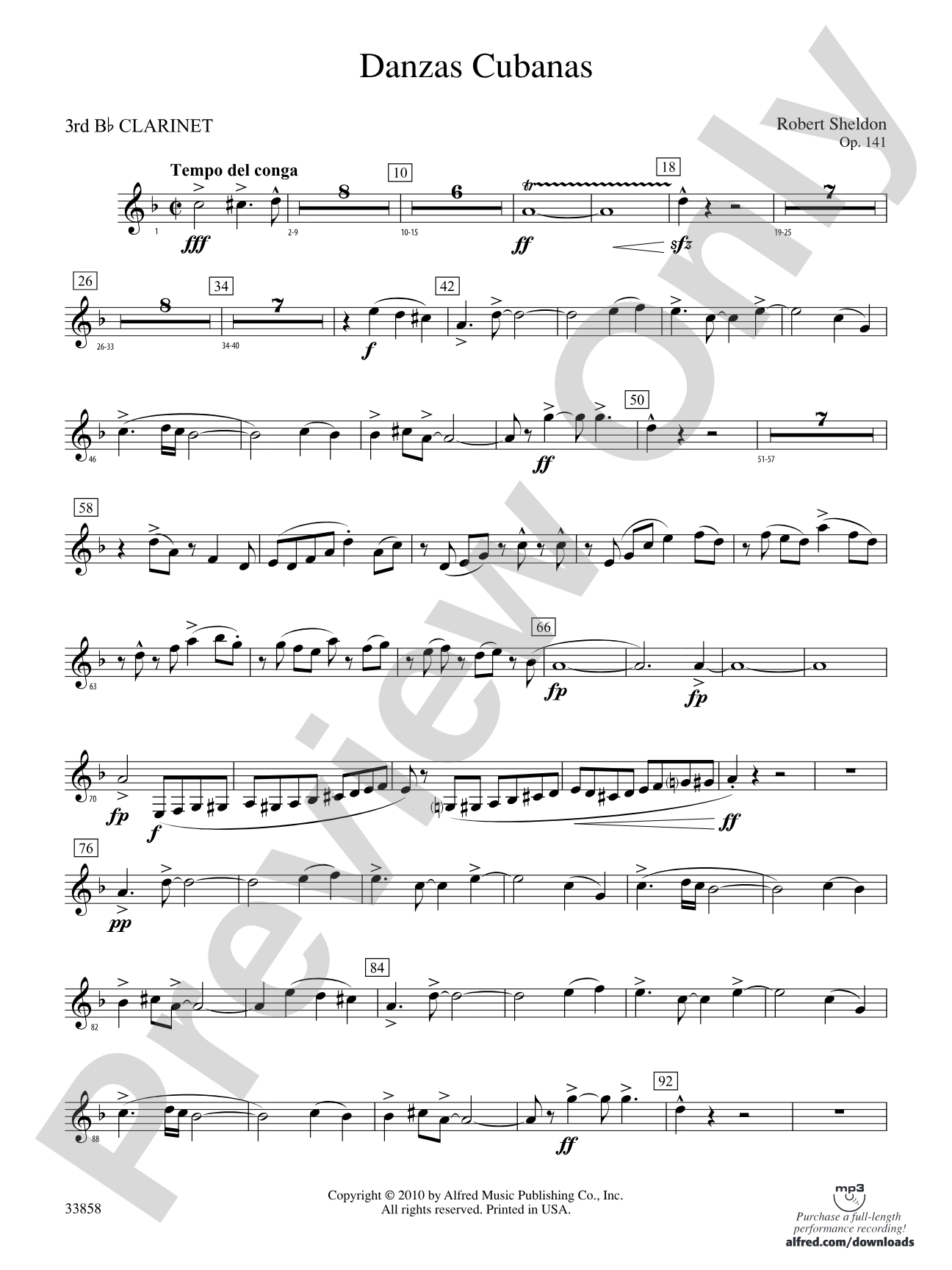 Danzas Cubanas: 3rd B-flat Clarinet