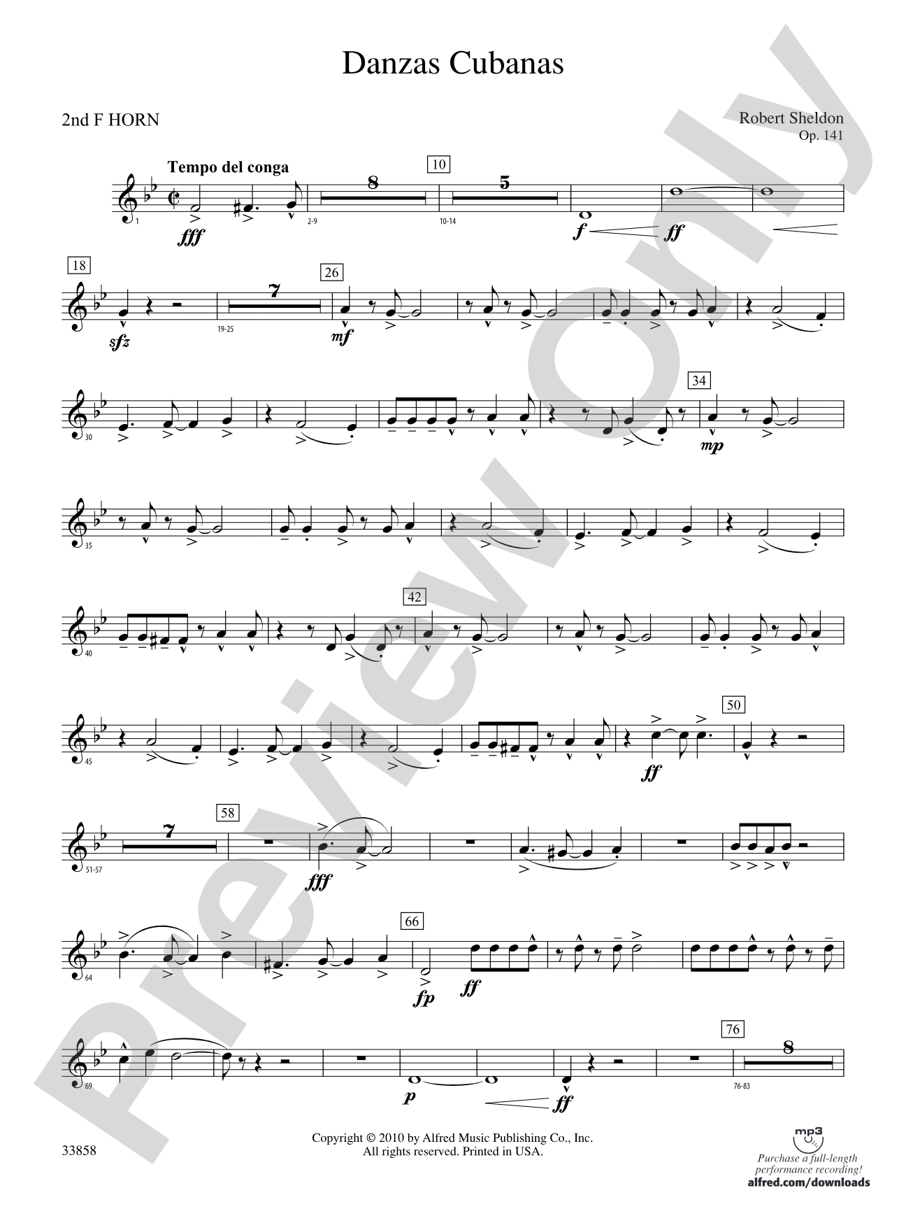 Danzas Cubanas: 2nd F Horn