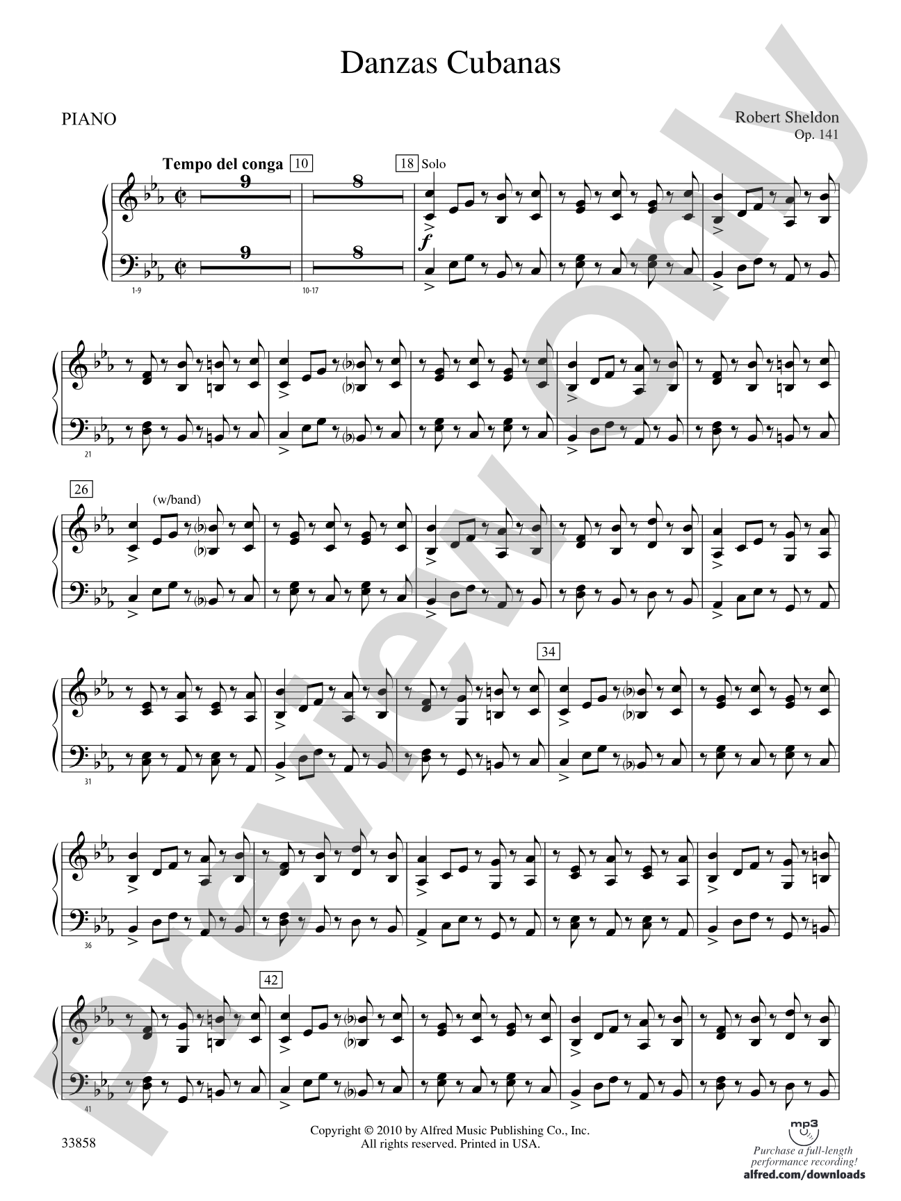Danzas Cubanas: Piano Accompaniment