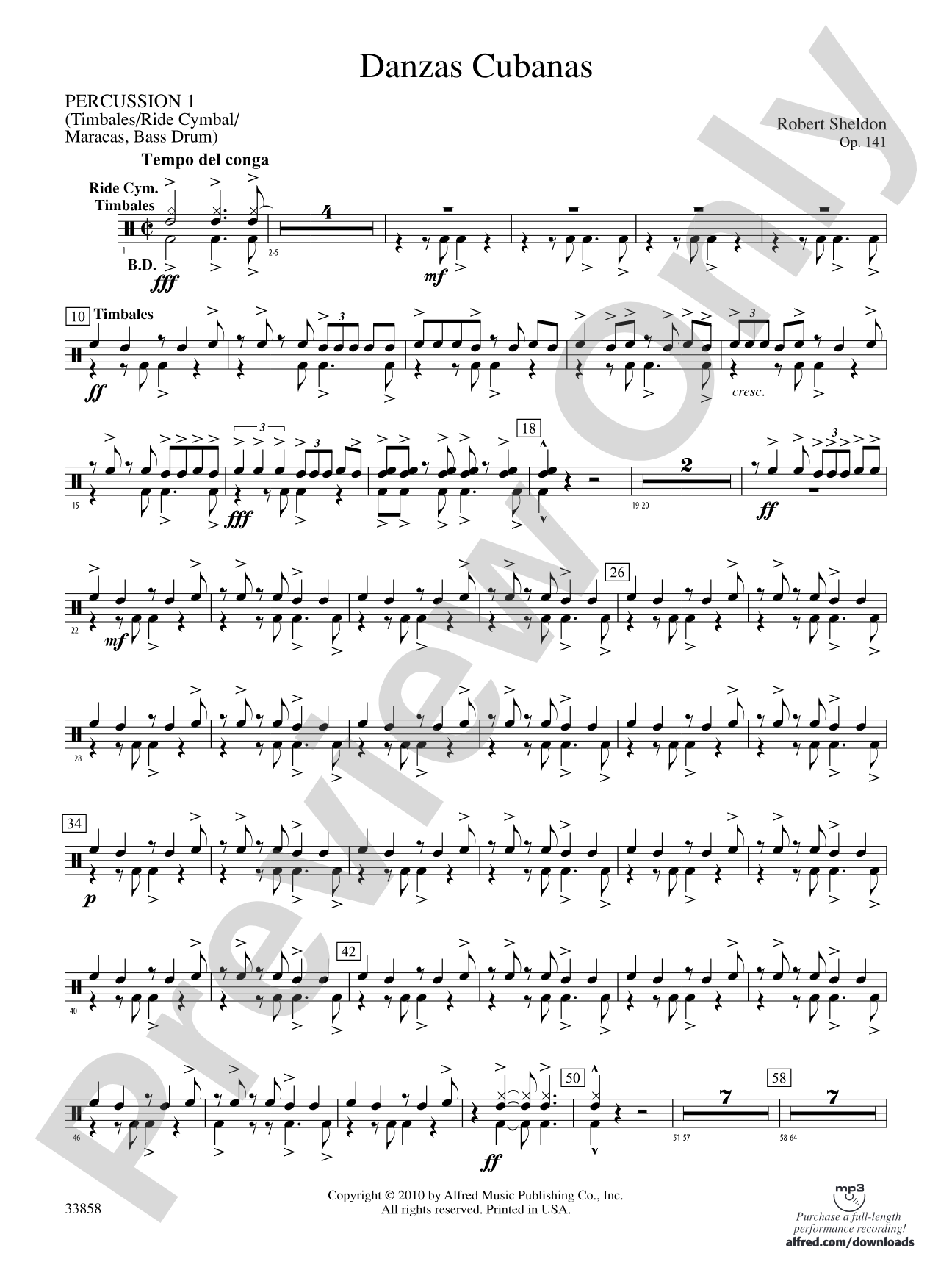 Danzas Cubanas: 1st Percussion