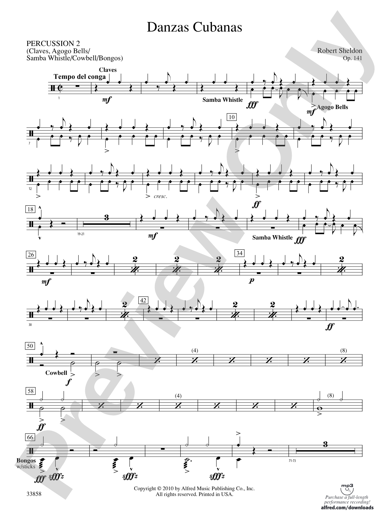 Danzas Cubanas: 2nd Percussion