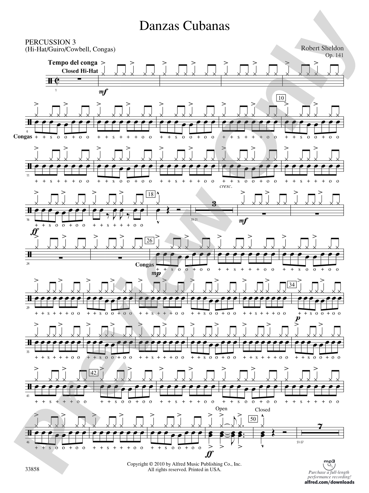Danzas Cubanas: 3rd Percussion
