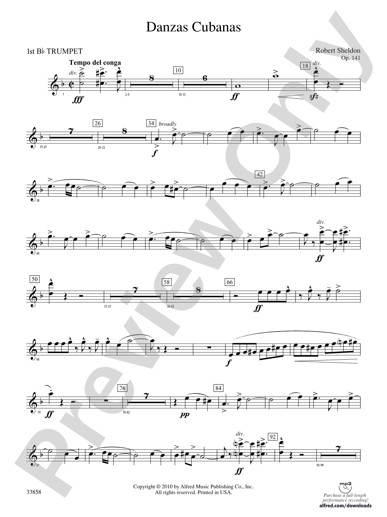 Danzas Cubanas: 1st B-flat Trumpet
