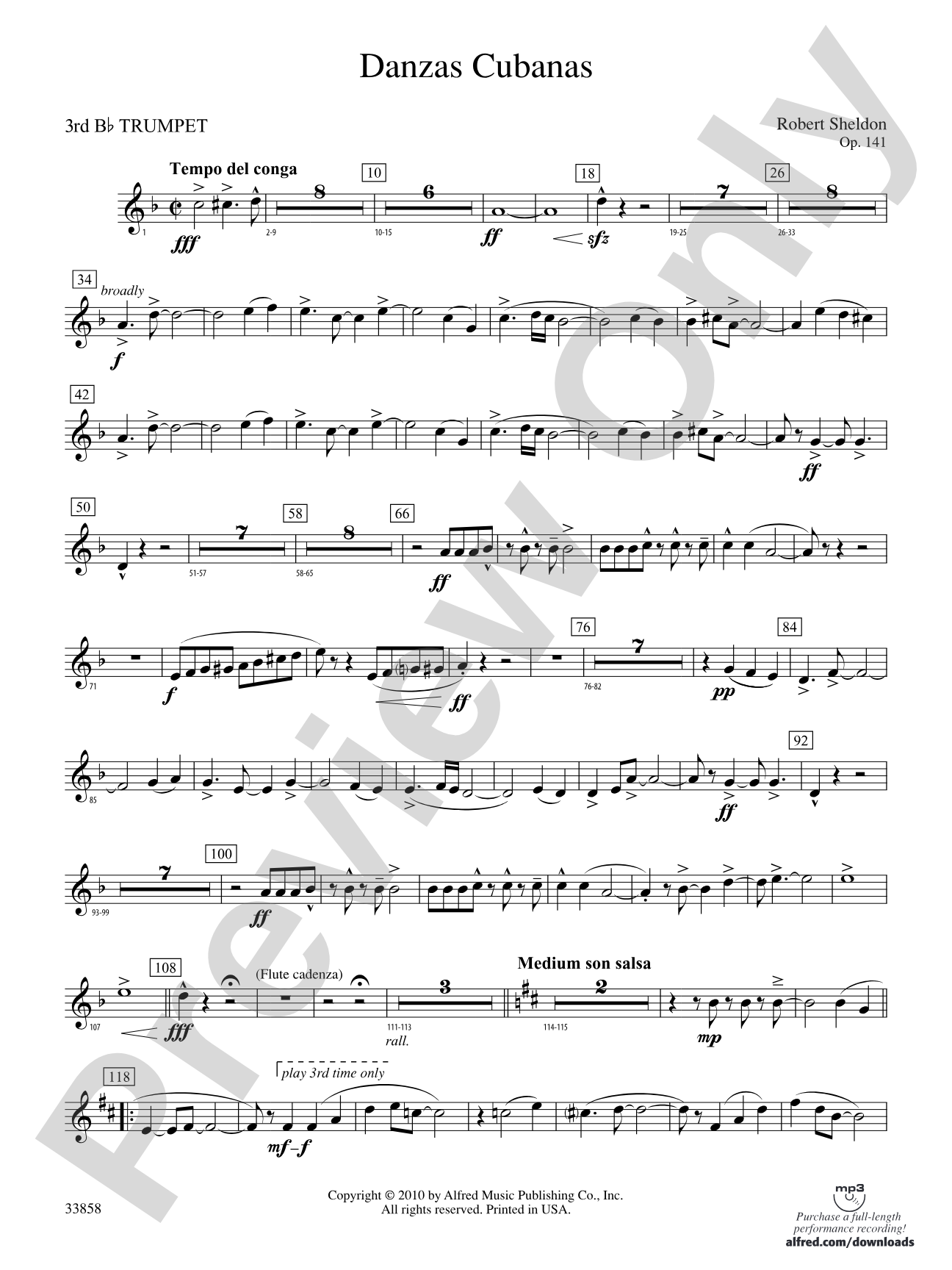 Danzas Cubanas: 3rd B-flat Trumpet