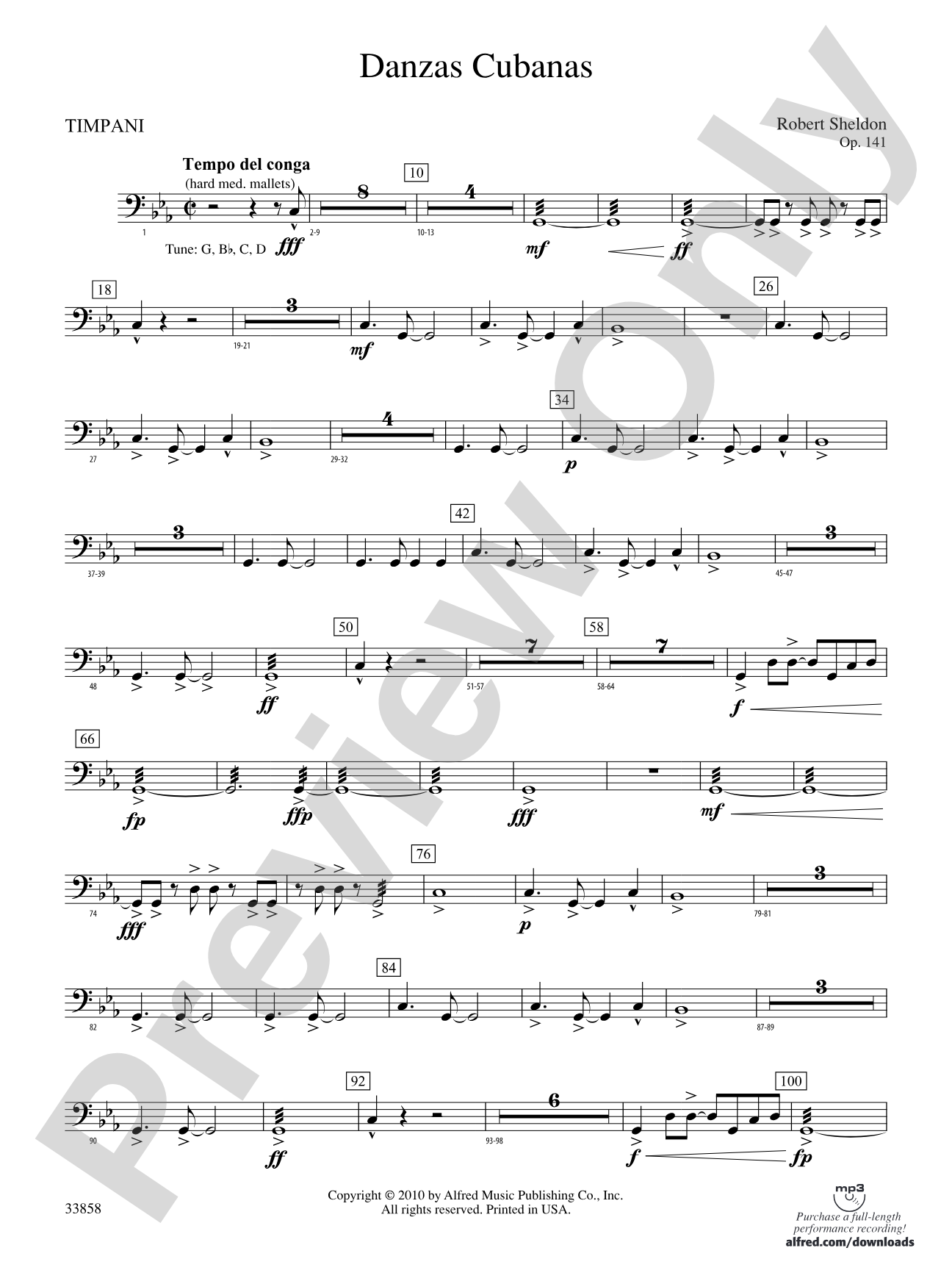 Danzas Cubanas: Timpani