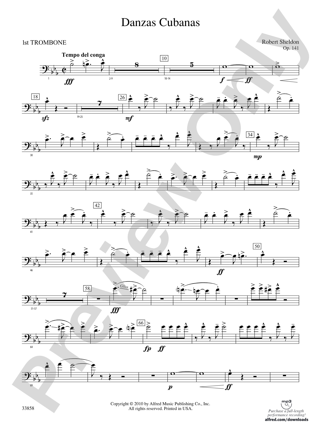 Danzas Cubanas: 1st Trombone