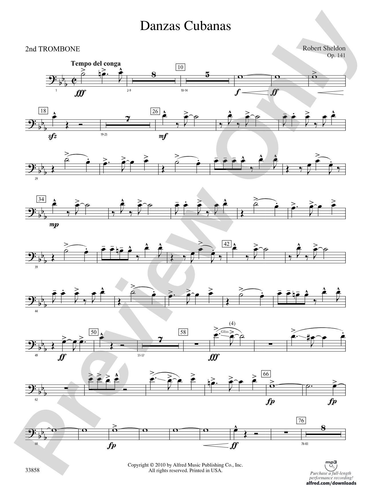 Danzas Cubanas: 2nd Trombone