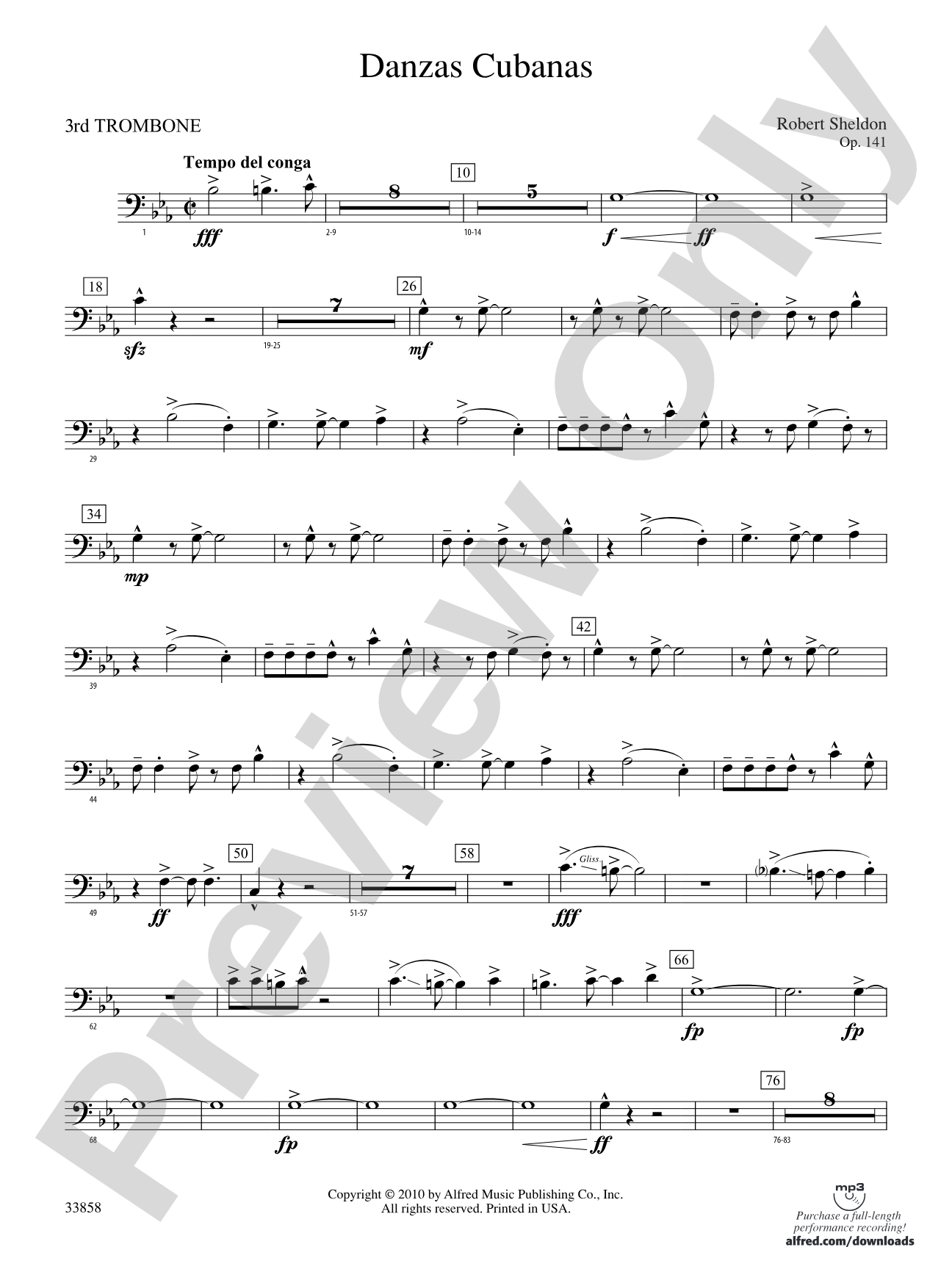 Danzas Cubanas: 3rd Trombone