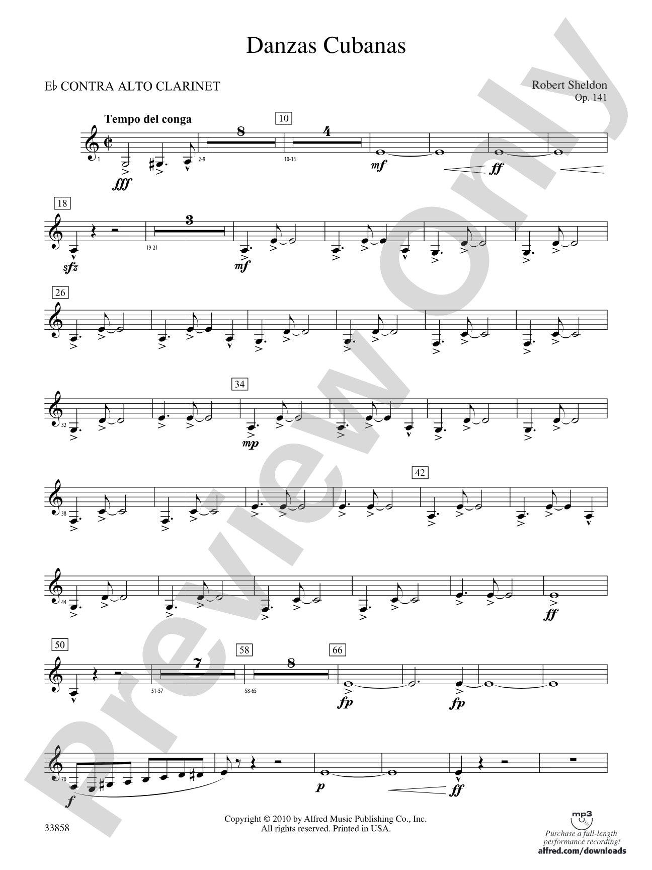 Danzas Cubanas: (wp) E-flat Contrabass Clarinet