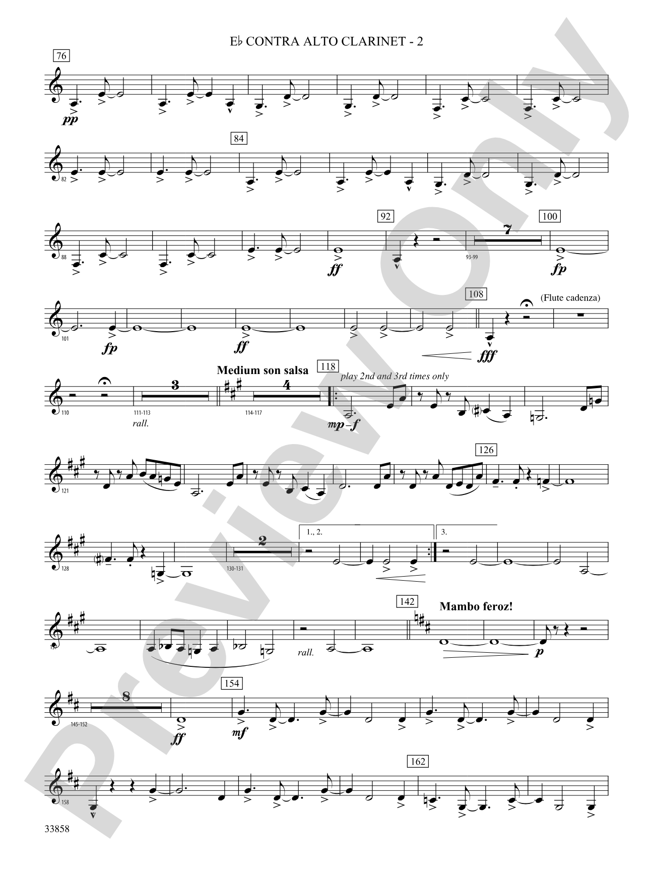 Danzas Cubanas: (wp) E-flat Contrabass Clarinet