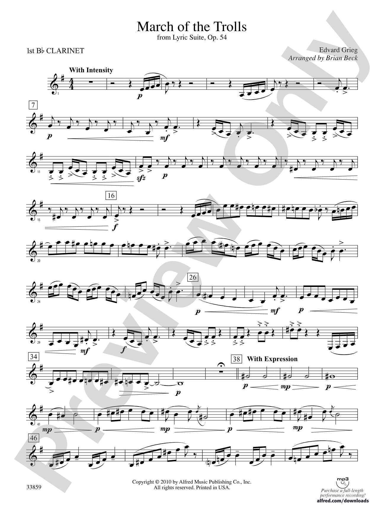 March of the Trolls: 1st B-flat Clarinet