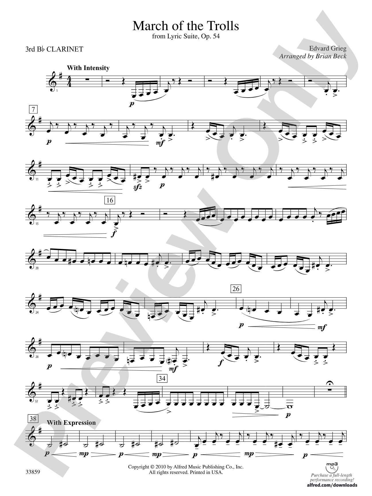 March of the Trolls: 3rd B-flat Clarinet