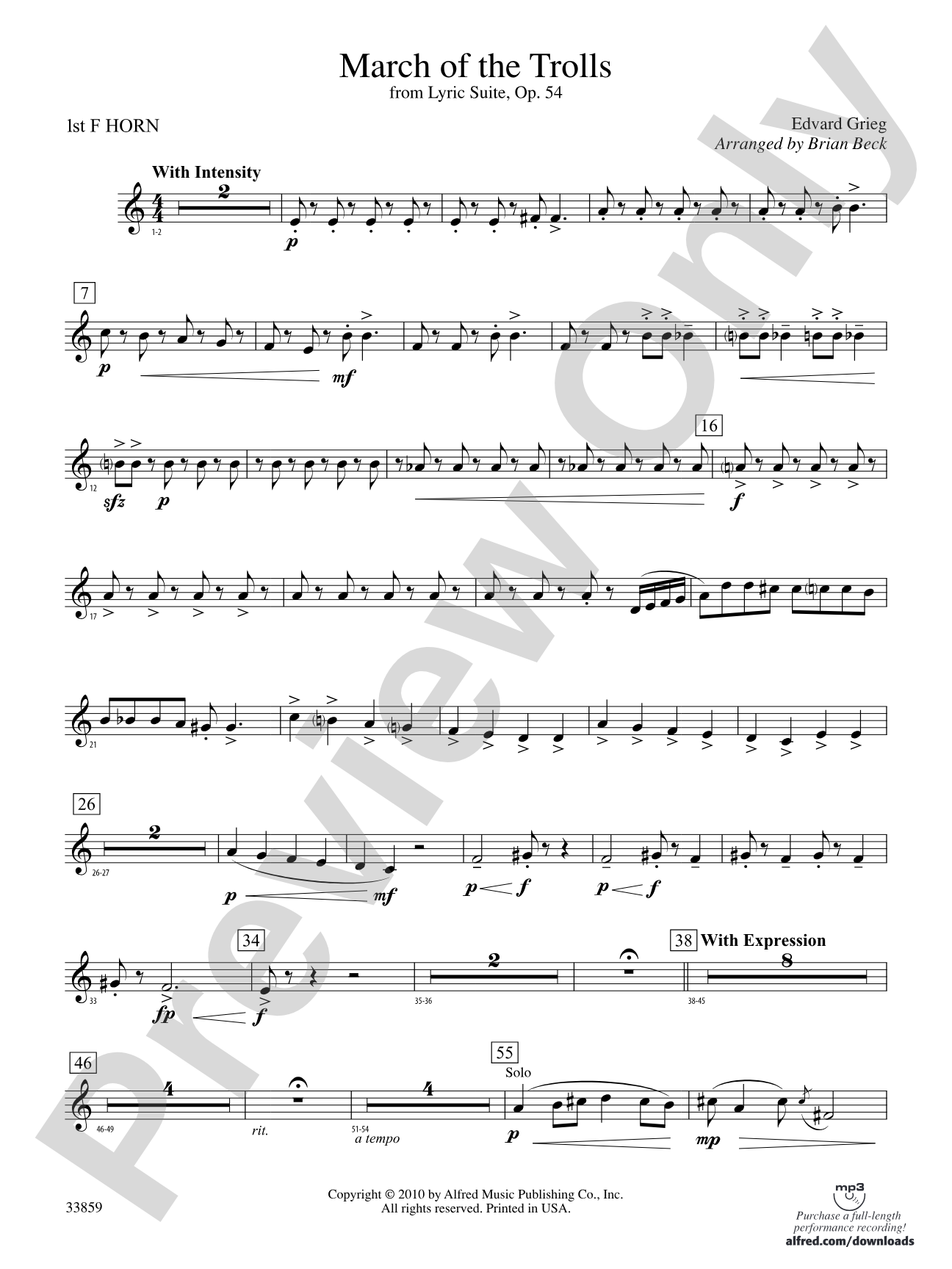 March of the Trolls: 1st F Horn