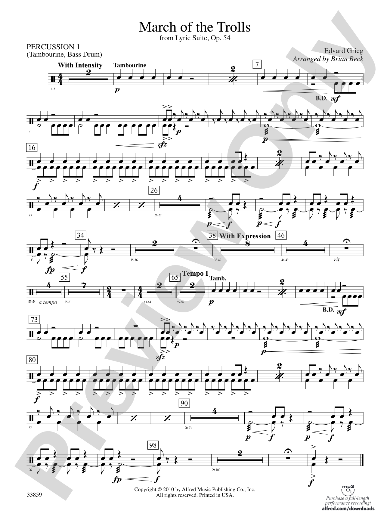March of the Trolls: 1st Percussion
