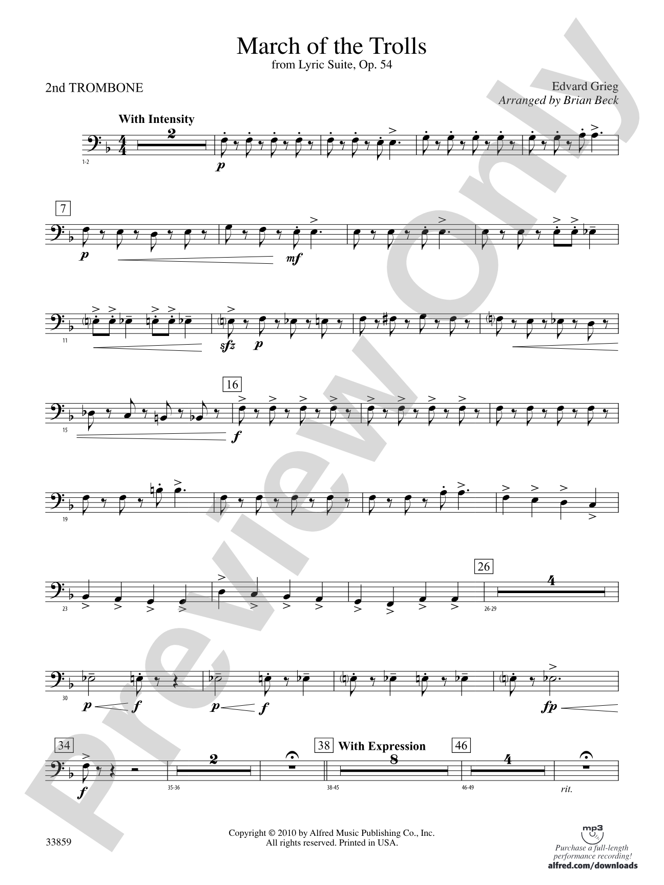 March of the Trolls: 2nd Trombone