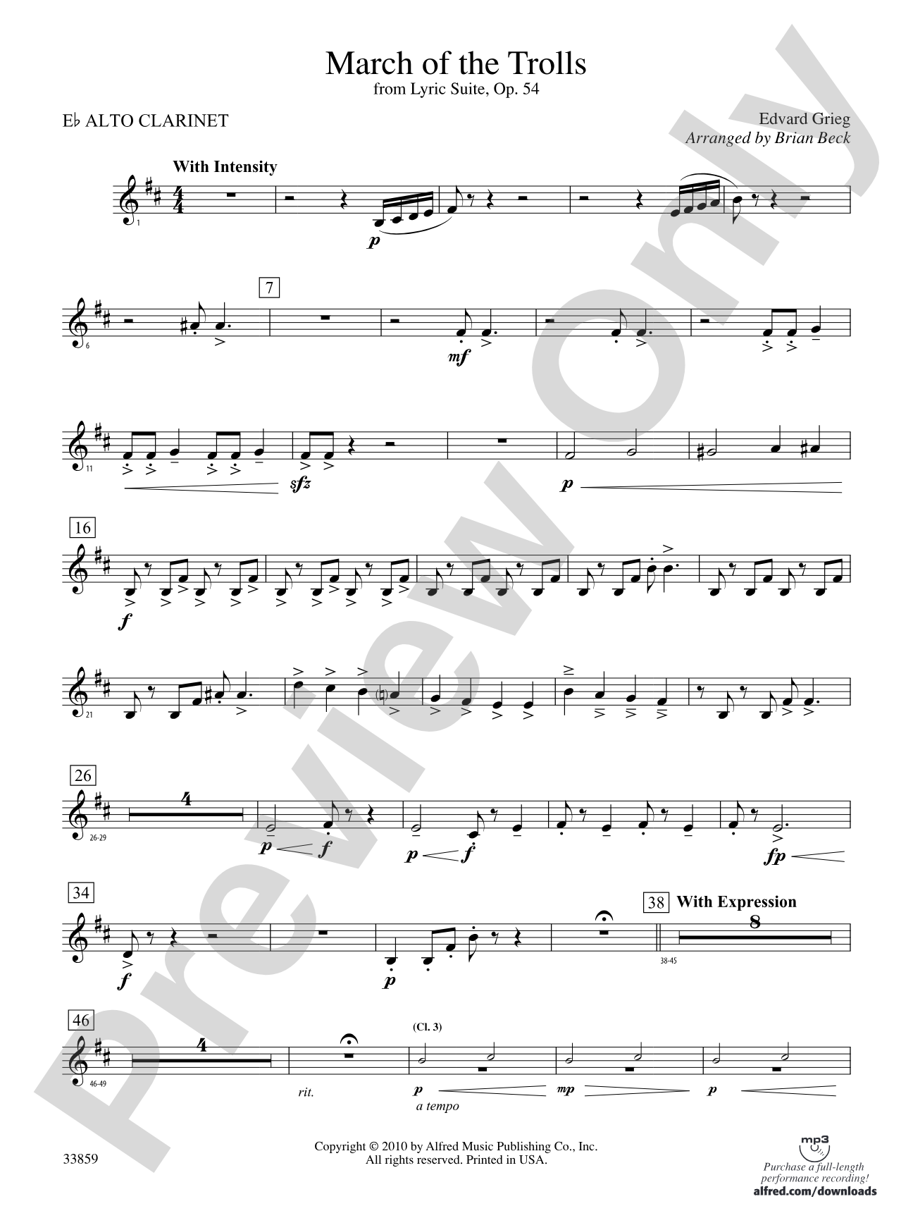 March of the Trolls: (wp) E-flat Alto Clarinet