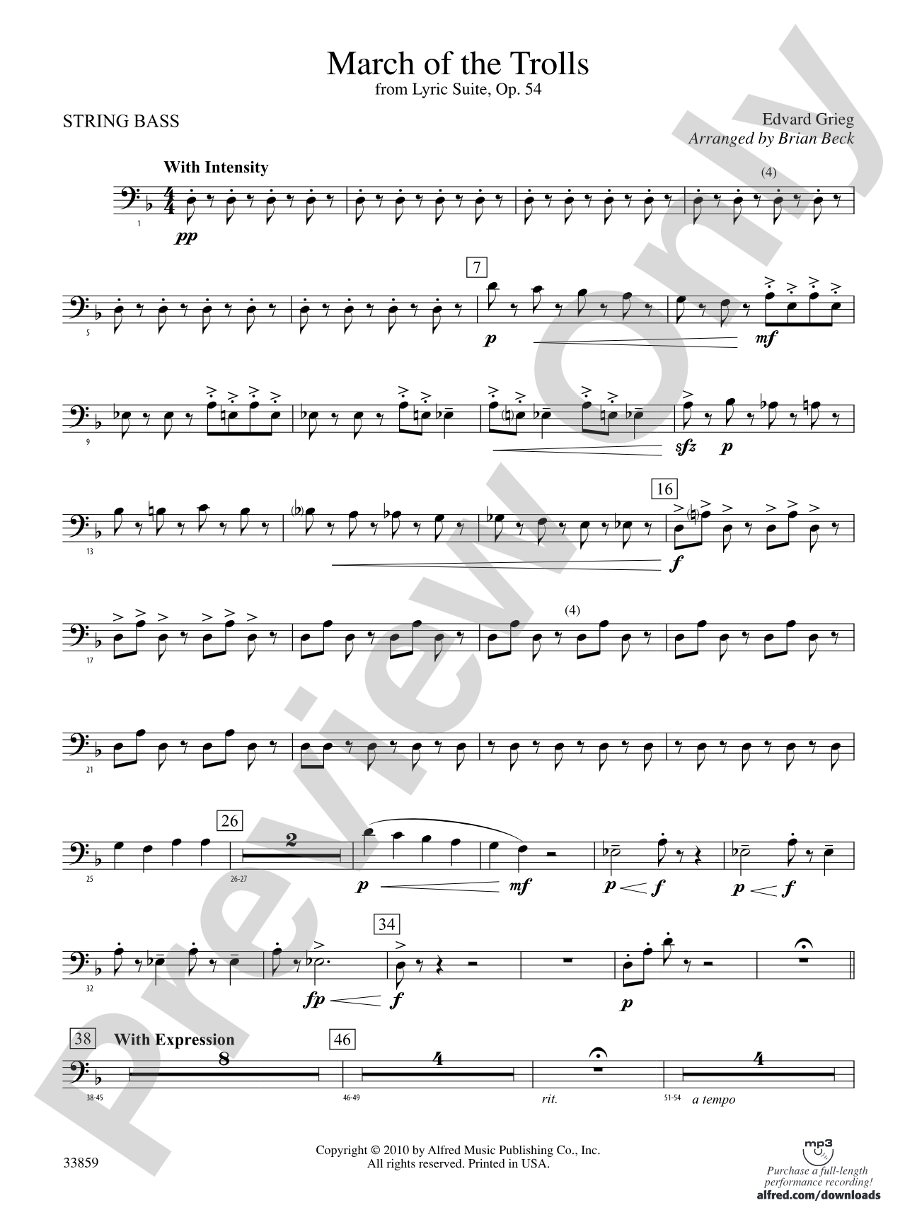 March of the Trolls: (wp) String Bass