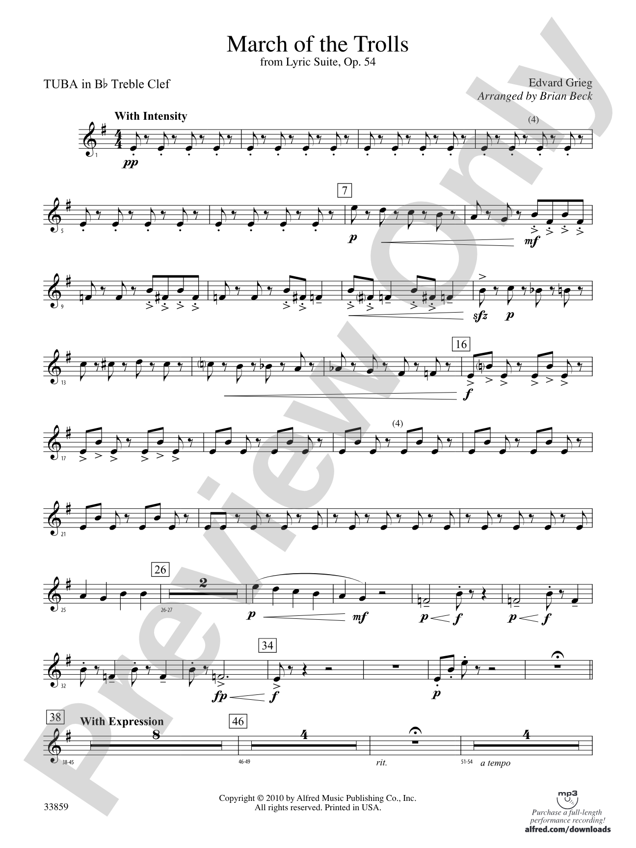 March of the Trolls: (wp) B-flat Tuba T.C.