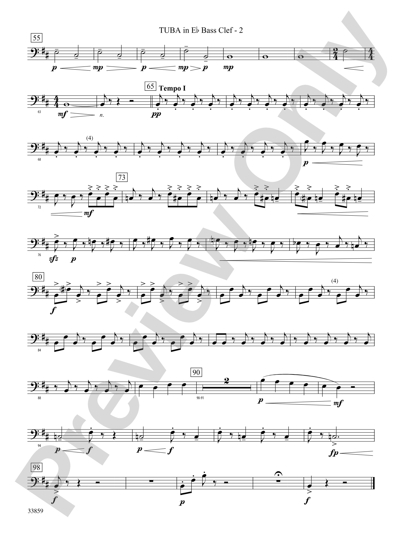 March of the Trolls: (wp) E-flat Tuba B.C.