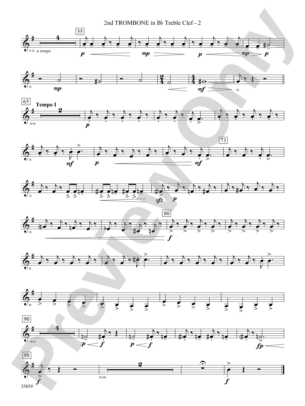 March of the Trolls: (wp) 2nd B-flat Trombone T.C.
