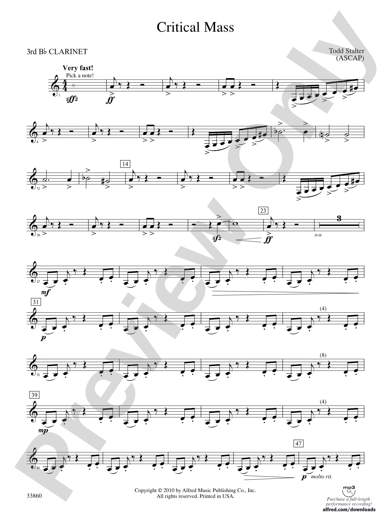 Critical Mass: 3rd B-flat Clarinet