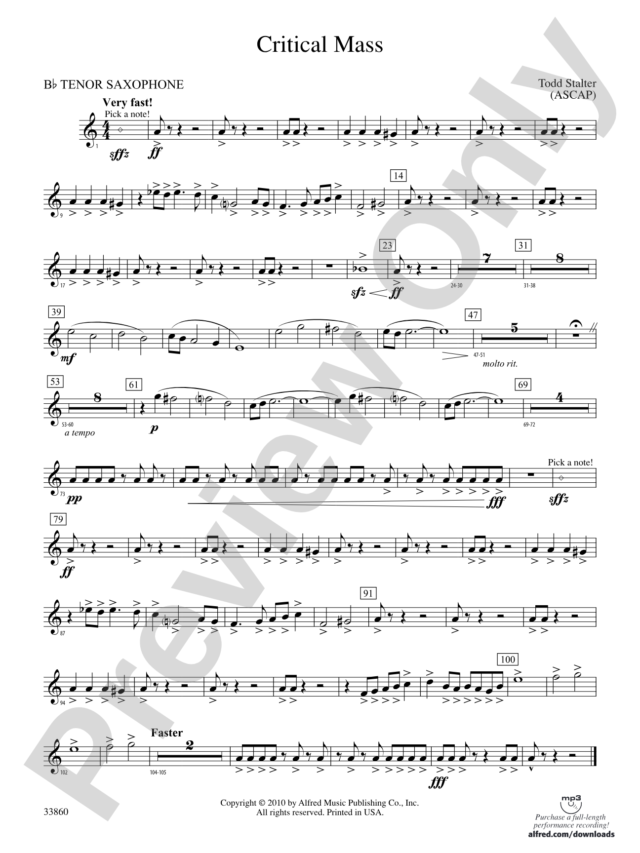 Critical Mass: B-flat Tenor Saxophone