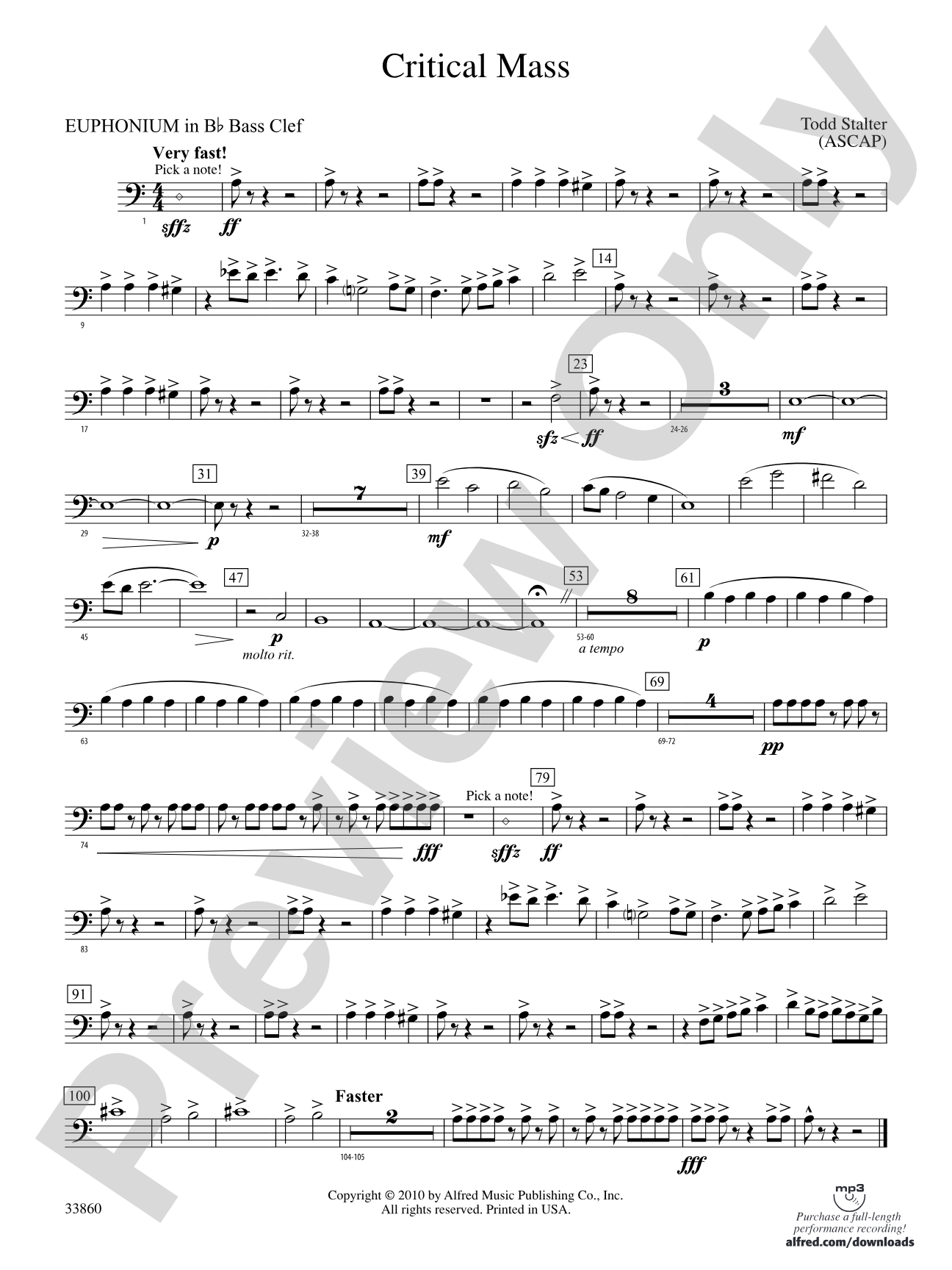 Critical Mass: (wp) B-flat Baritone B.C.