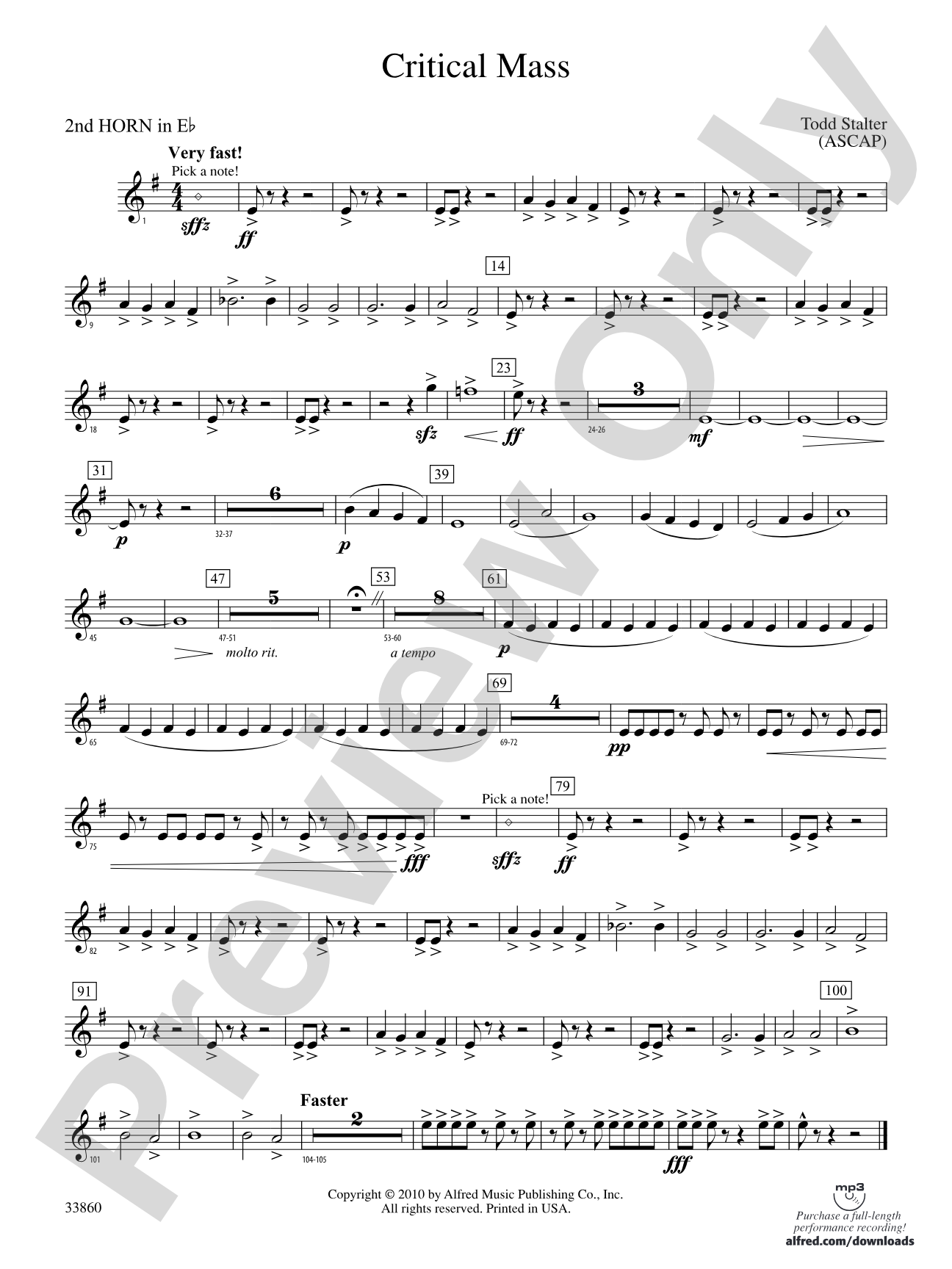 Critical Mass: (wp) 2nd Horn in E-flat