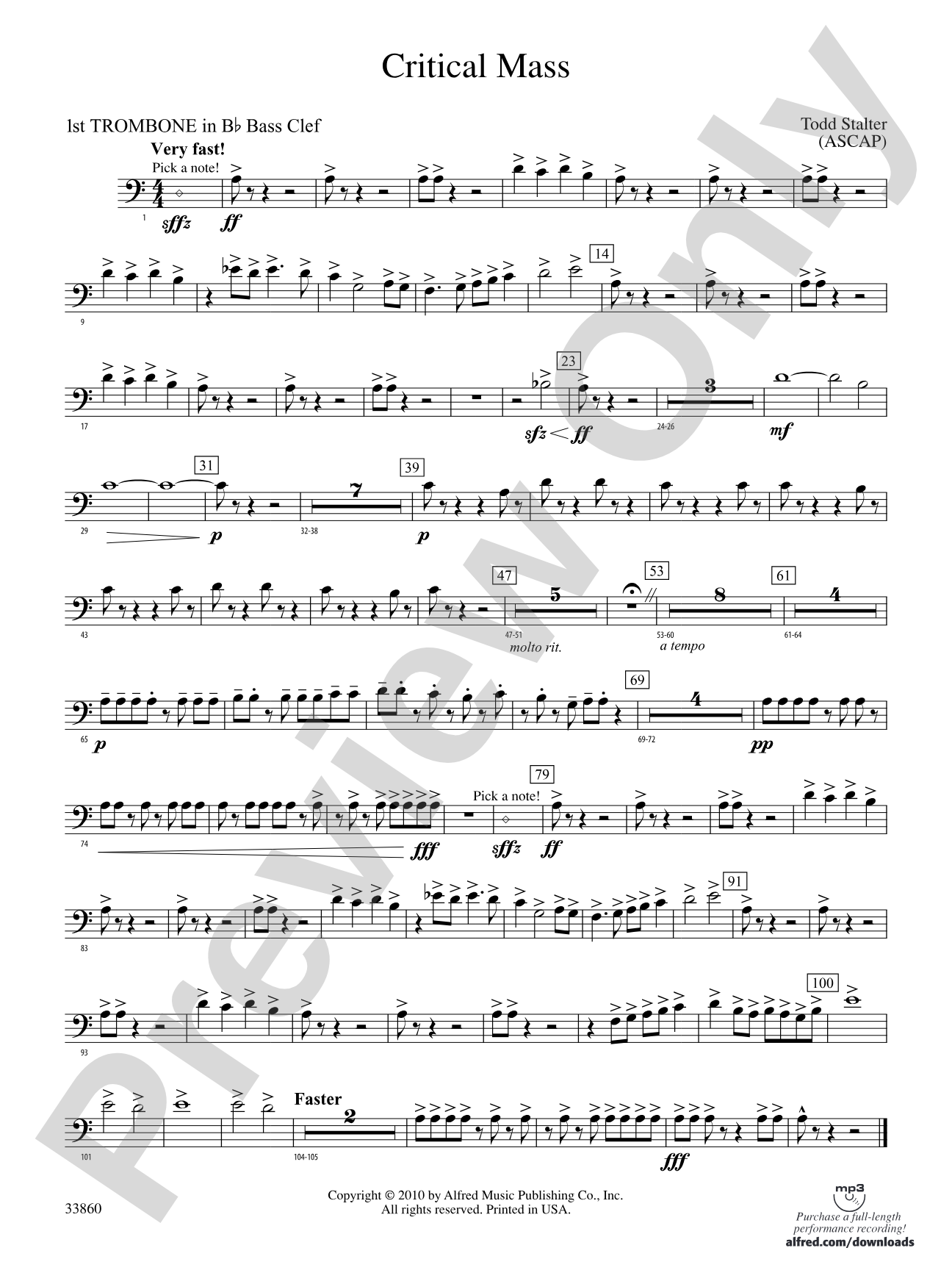 Critical Mass: (wp) 1st B-flat Trombone B.C.