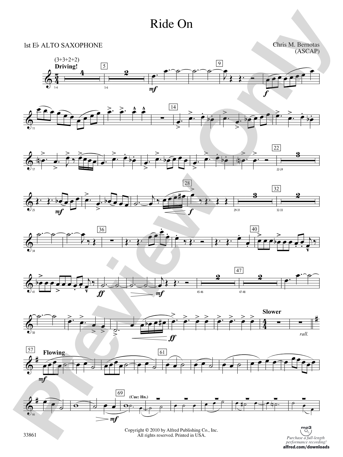 Ride On: E-flat Alto Saxophone
