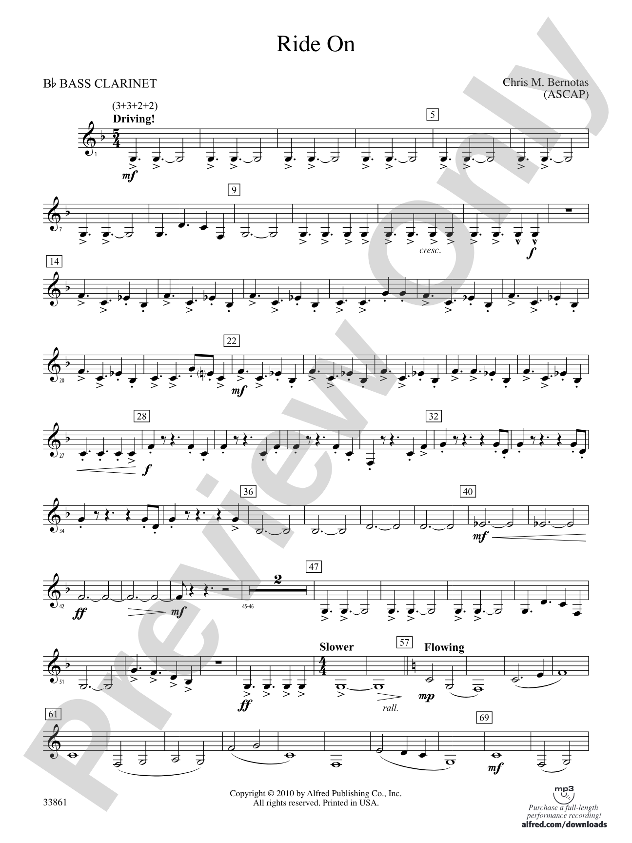 Ride On: B-flat Bass Clarinet