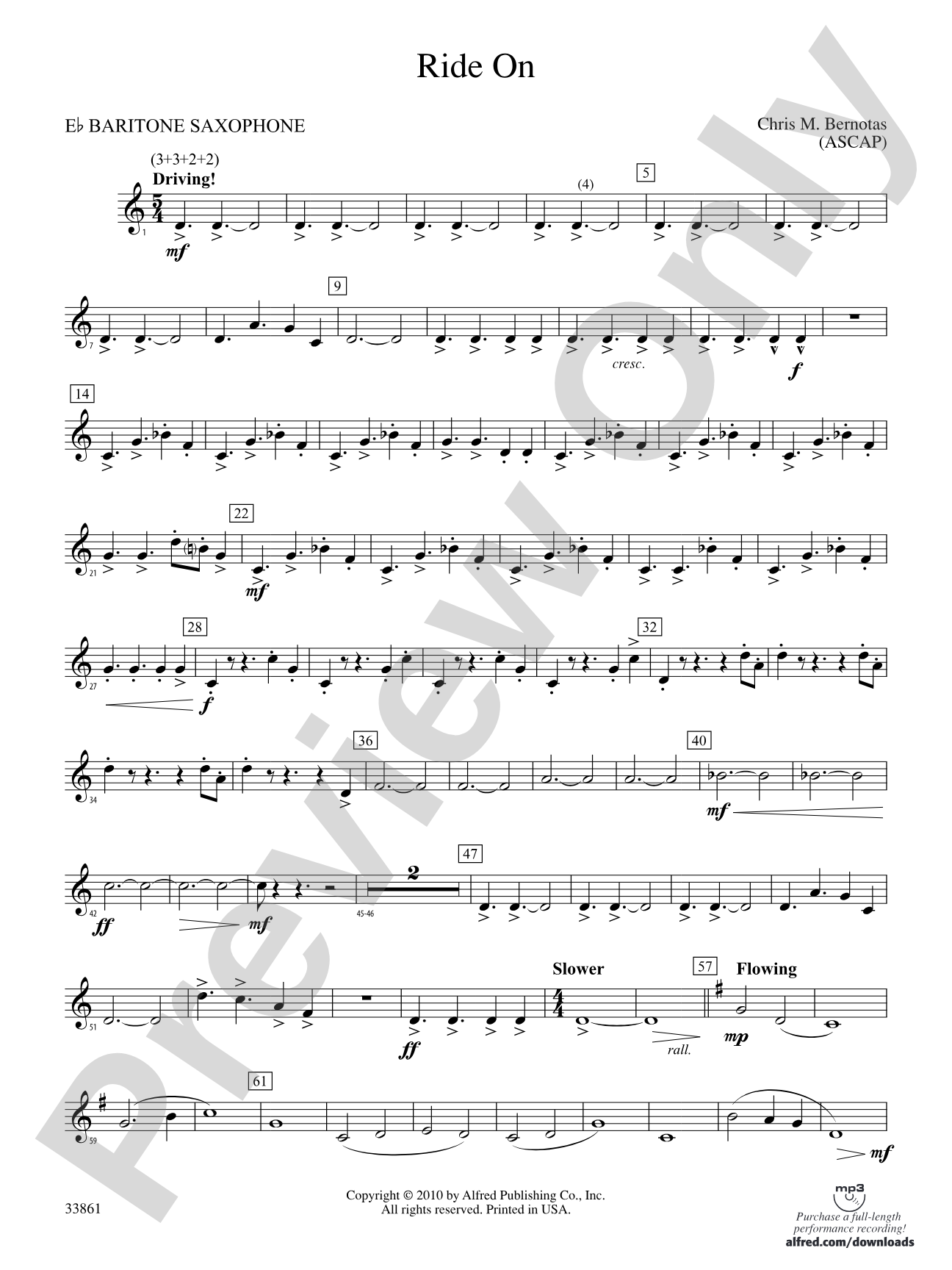 Ride On: E-flat Baritone Saxophone