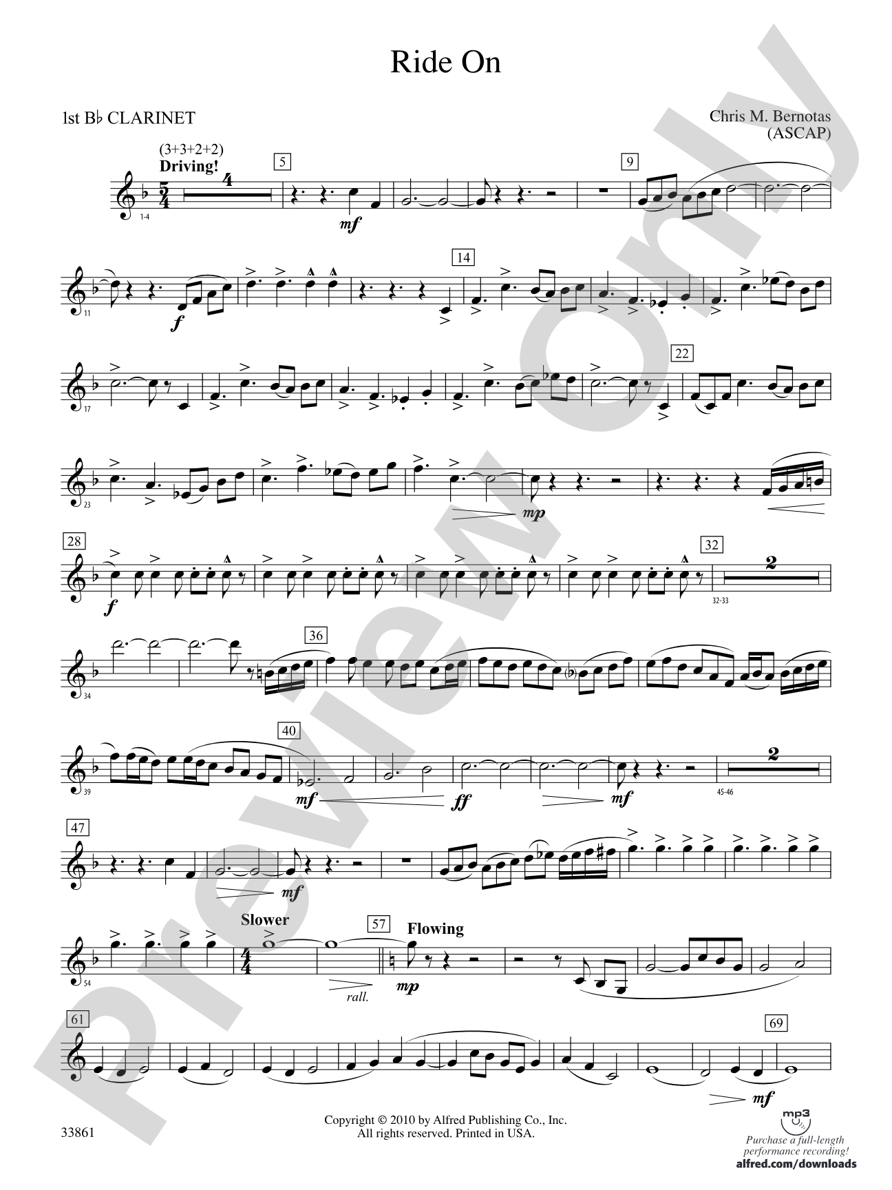 Ride On: 1st B-flat Clarinet