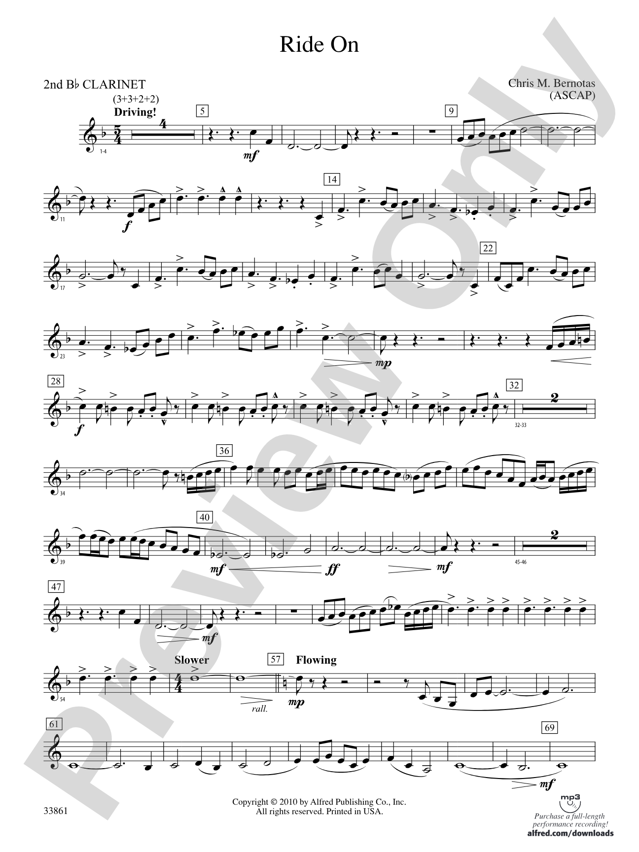 Ride On: 2nd B-flat Clarinet
