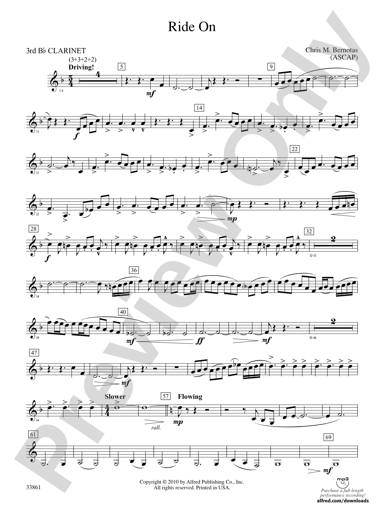 Ride On: 3rd B-flat Clarinet