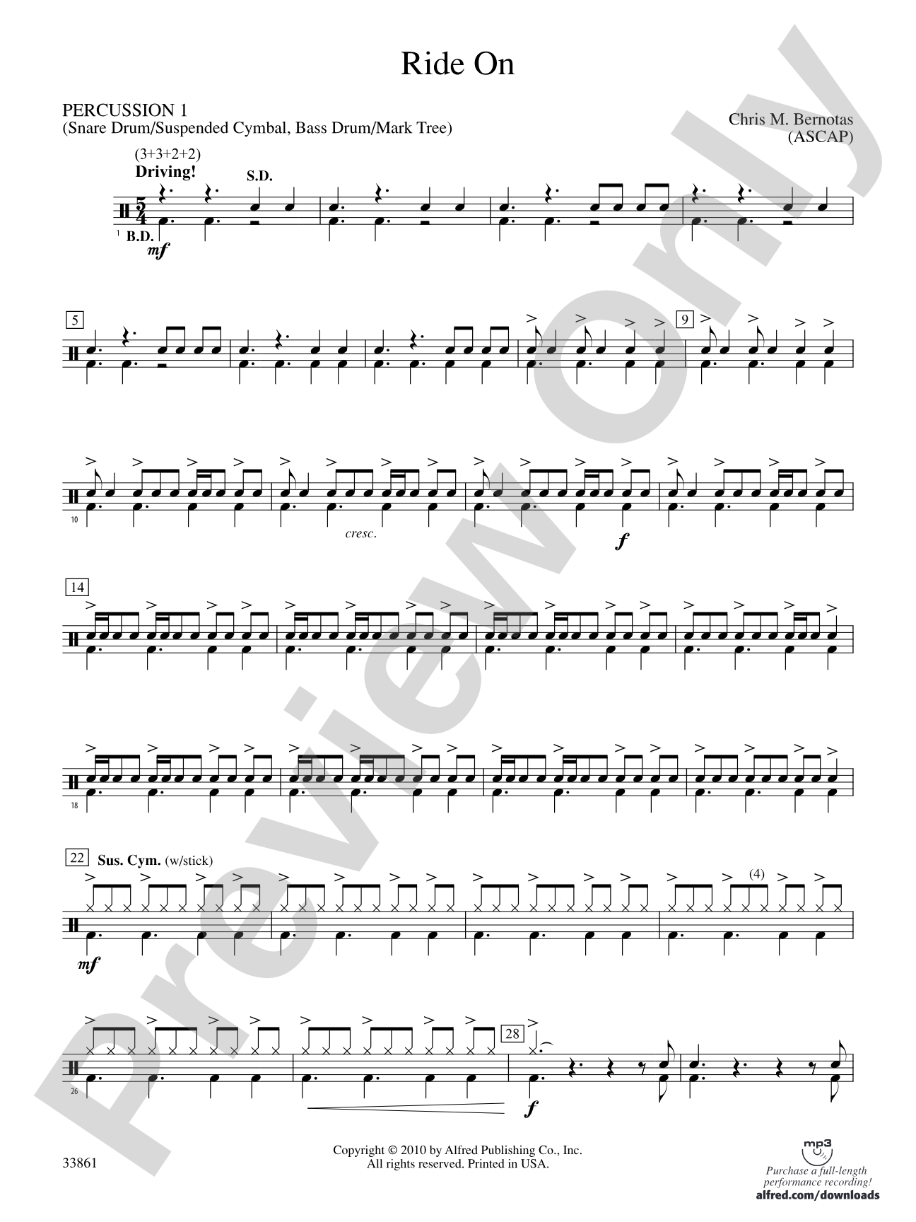 Ride On: 1st Percussion