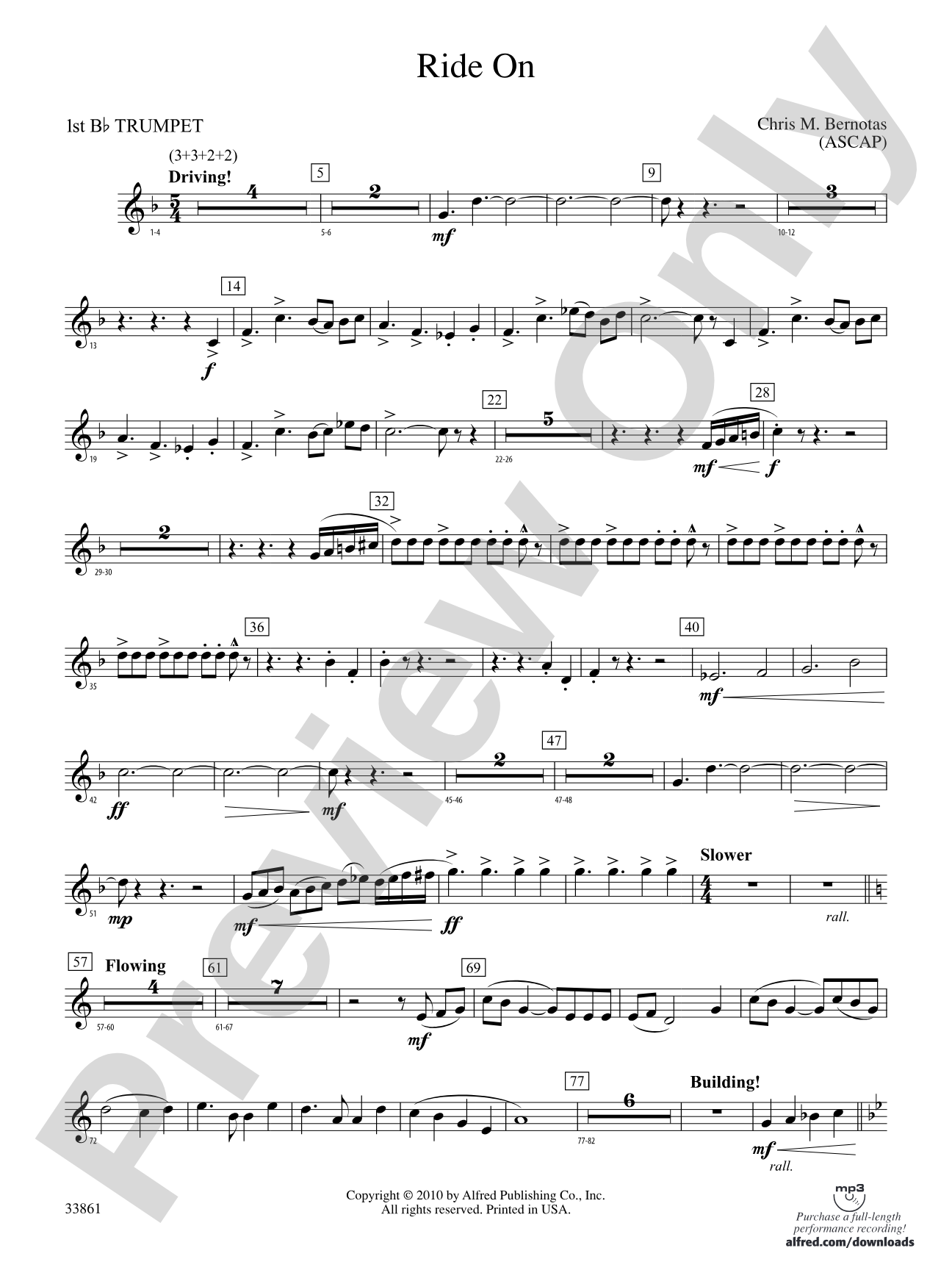 Ride On: 1st B-flat Trumpet