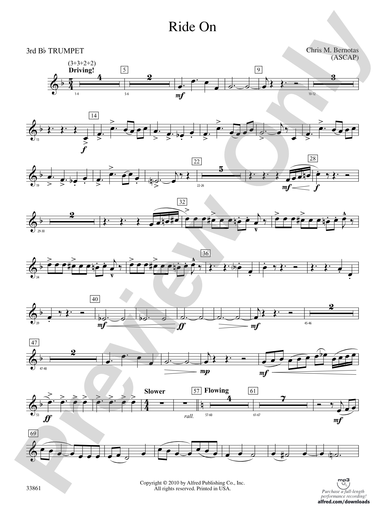 Ride On: 3rd B-flat Trumpet
