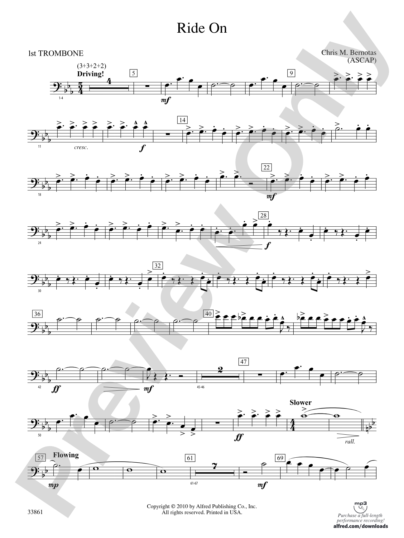 Ride On: 1st Trombone