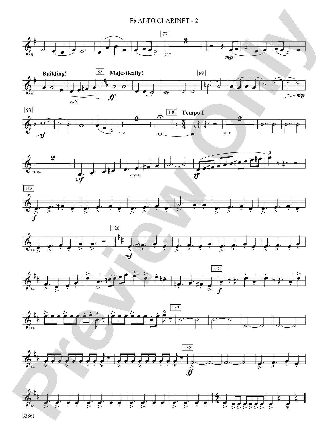 Ride On: (wp) E-flat Alto Clarinet