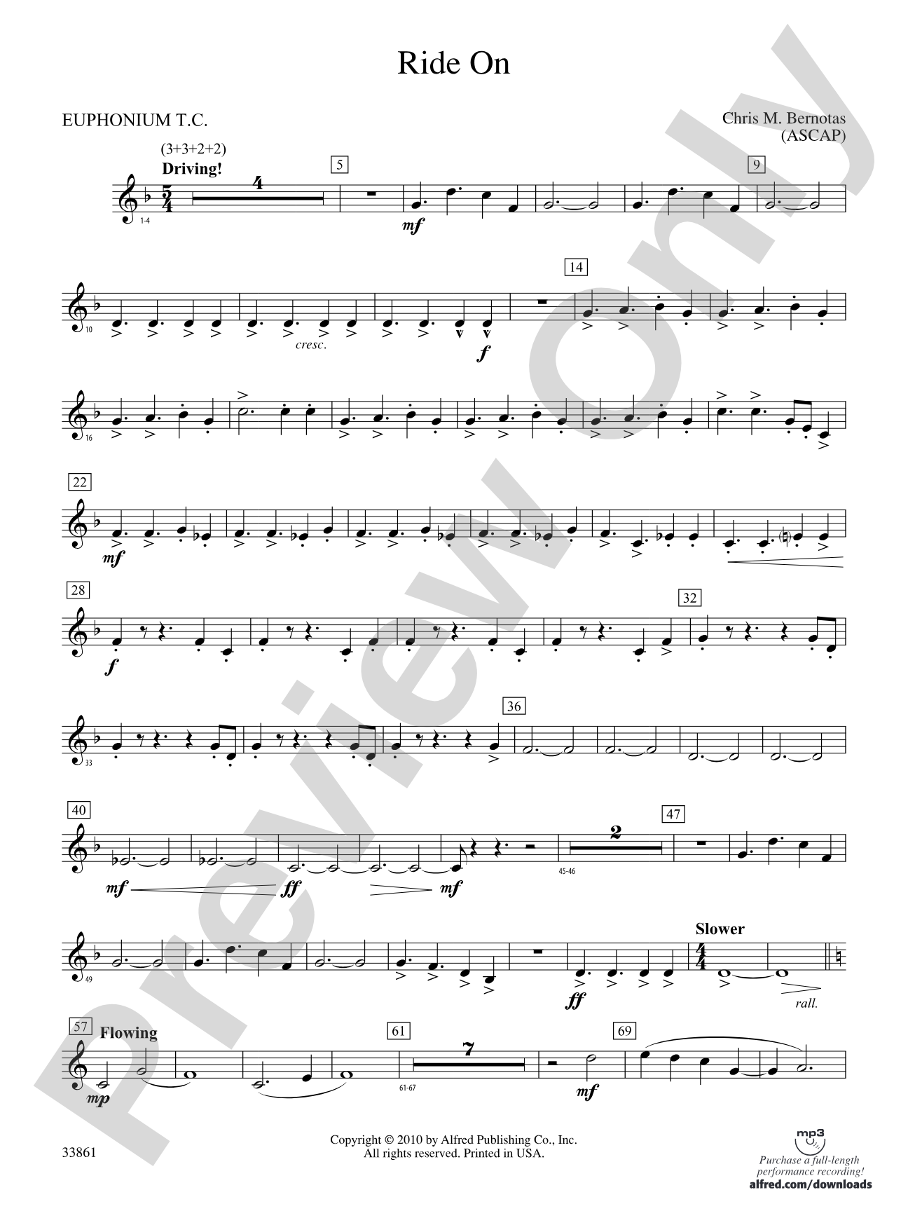Ride On: (wp) Baritone T.C.