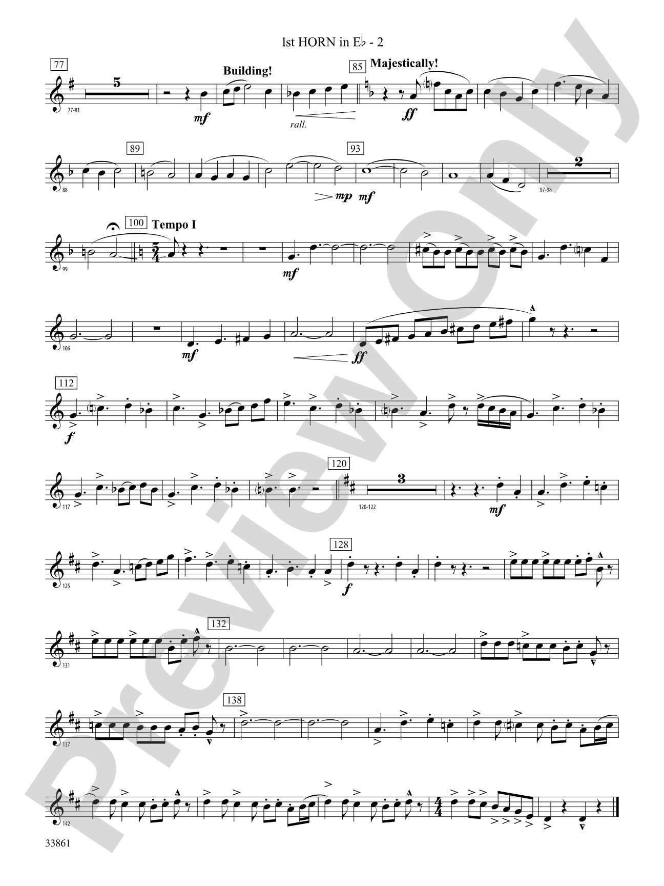 Ride On: (wp) 1st Horn in E-flat