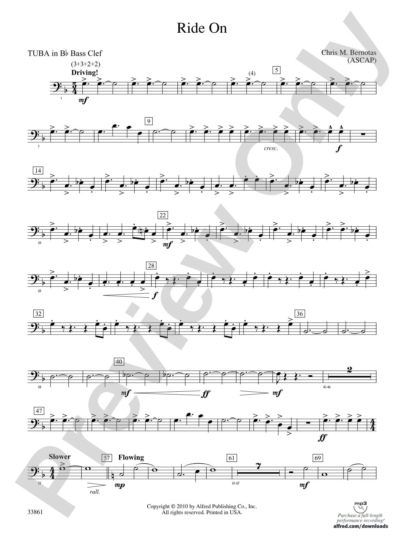Ride On: (wp) B-flat Tuba B.C.