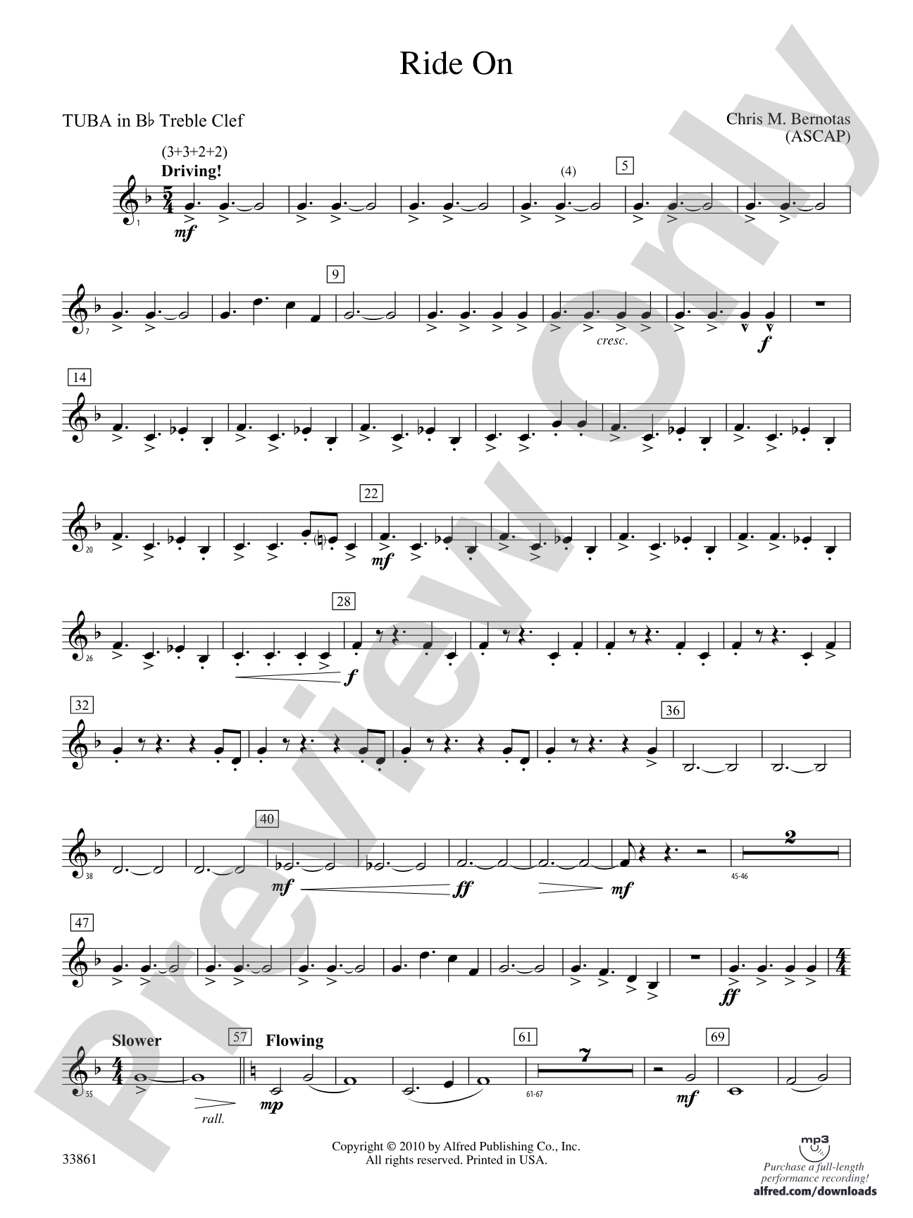 Ride On: (wp) B-flat Tuba T.C.