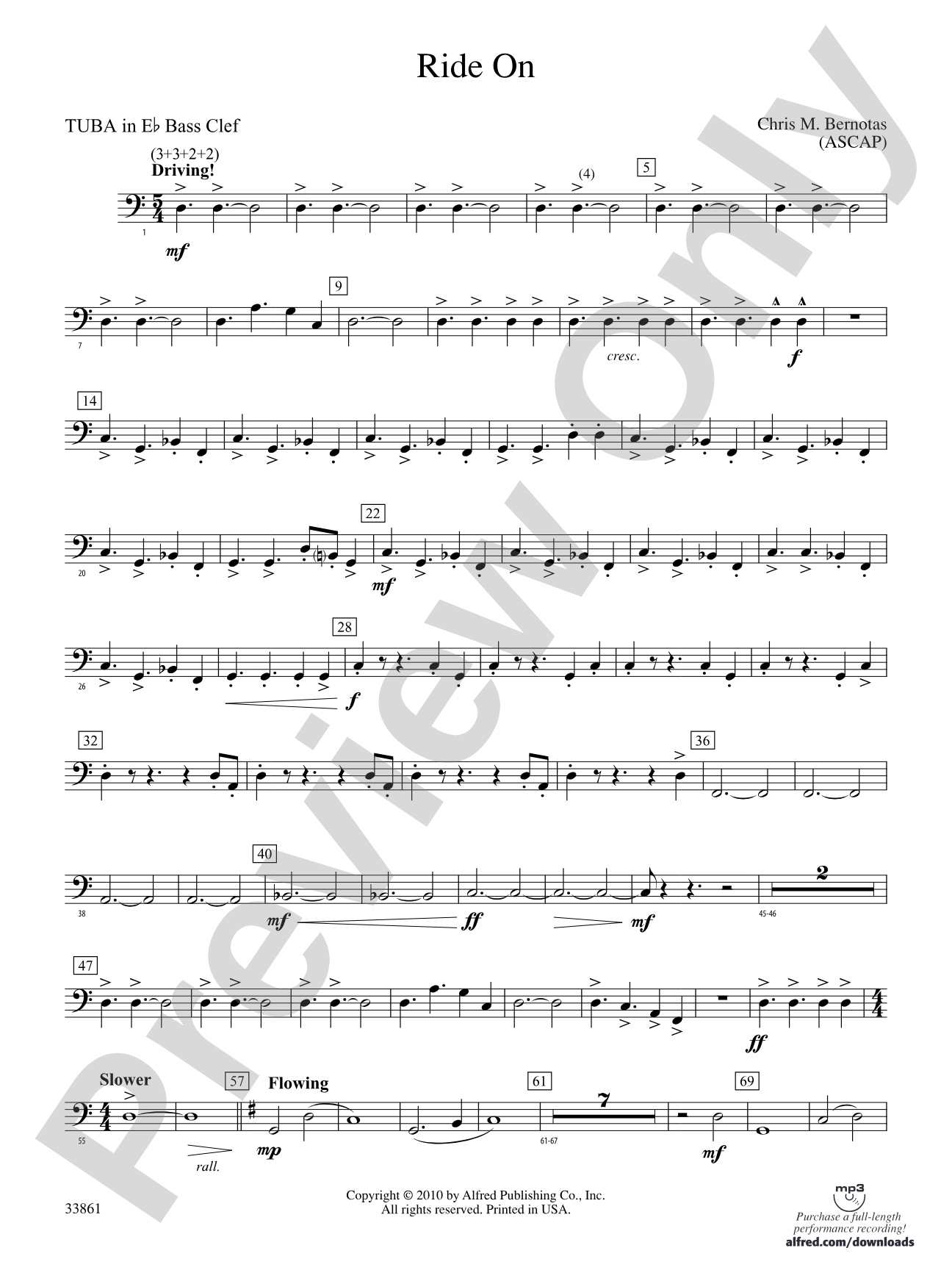 Ride On: (wp) E-flat Tuba B.C.