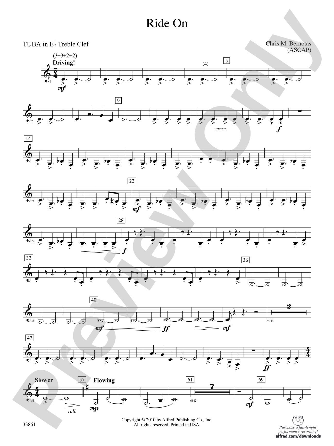 Ride On: (wp) E-flat Tuba T.C.