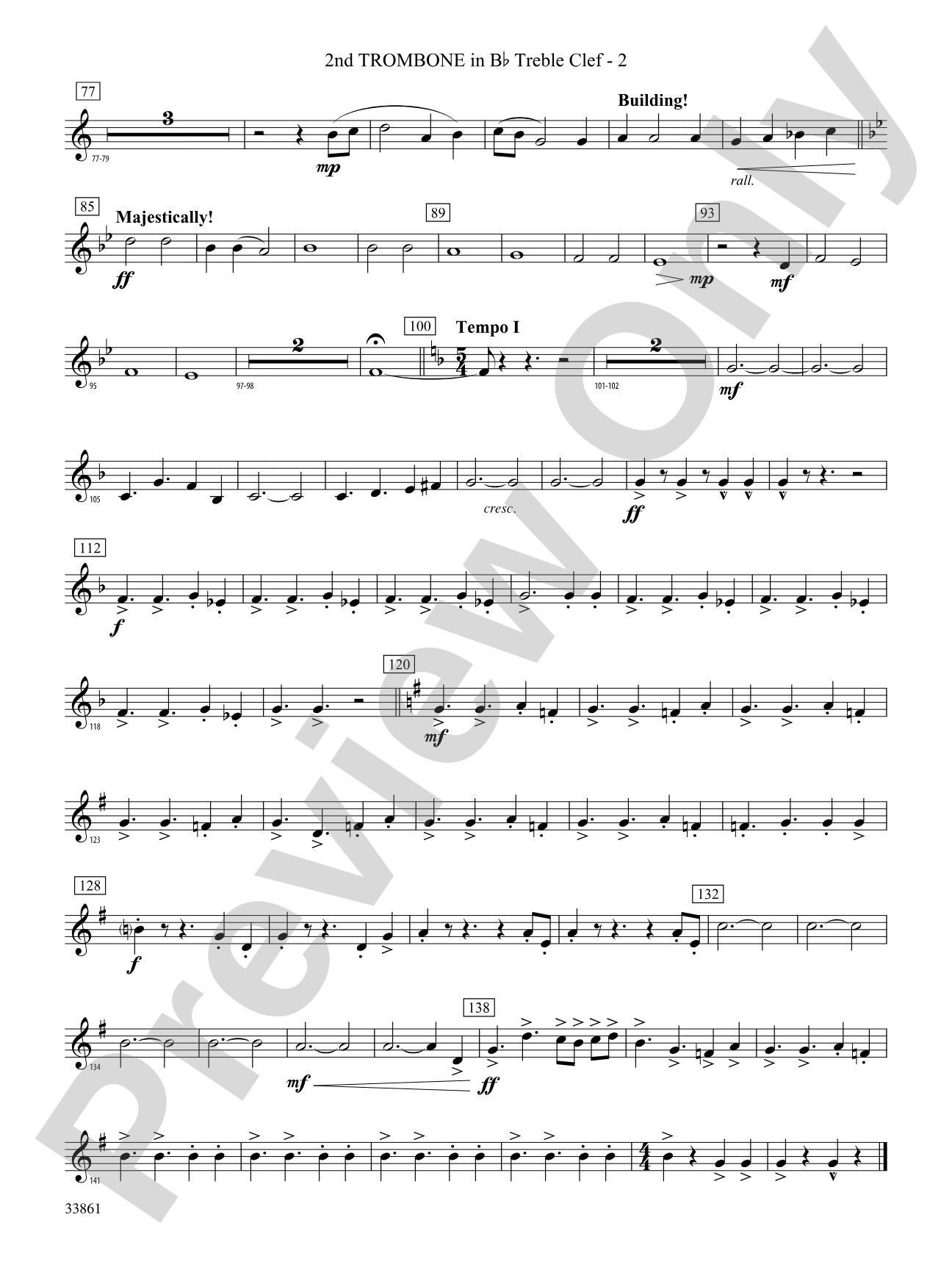 Ride On: (wp) 2nd B-flat Trombone T.C.