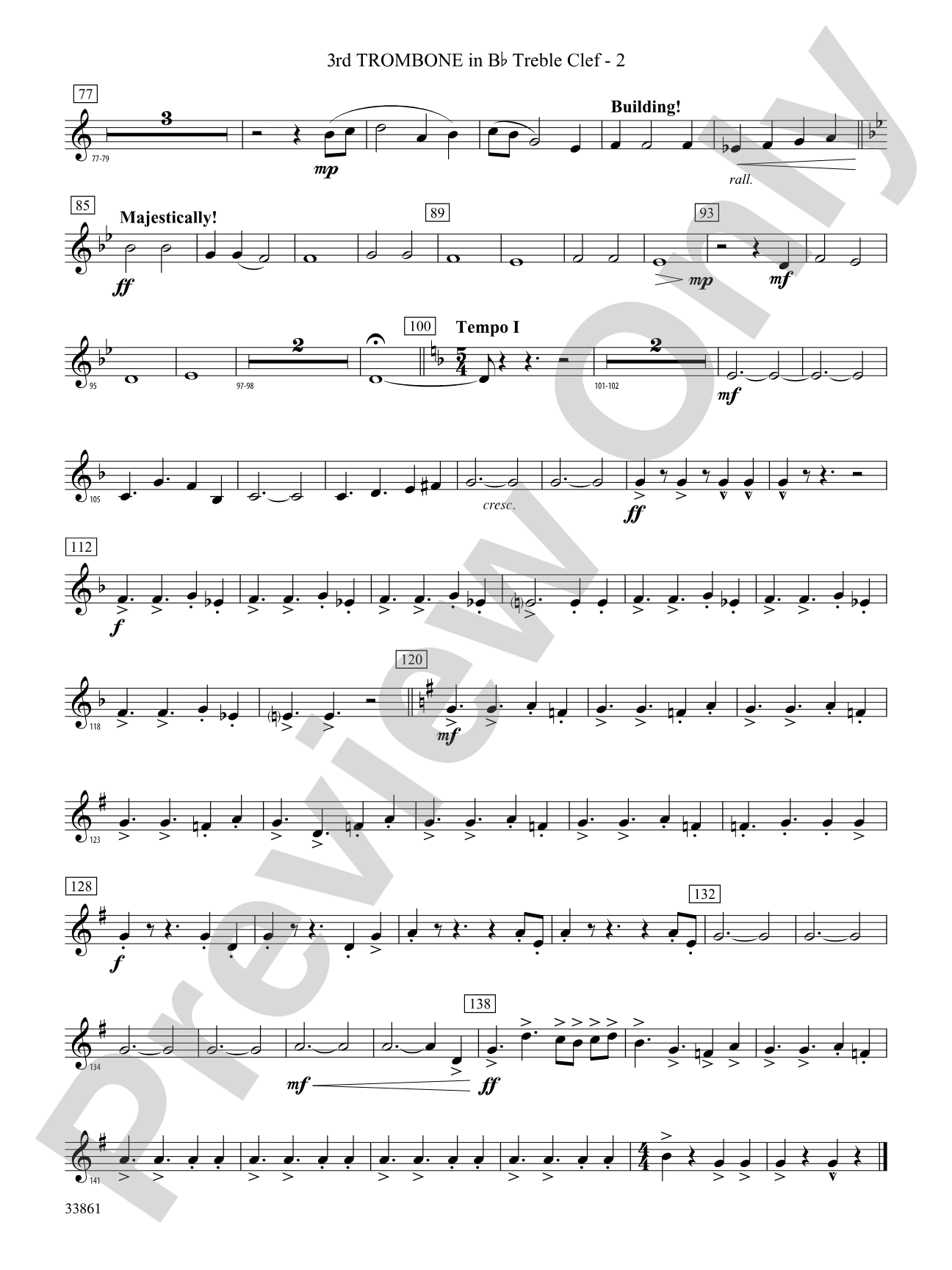 Ride On: (wp) 3rd B-flat Trombone T.C.